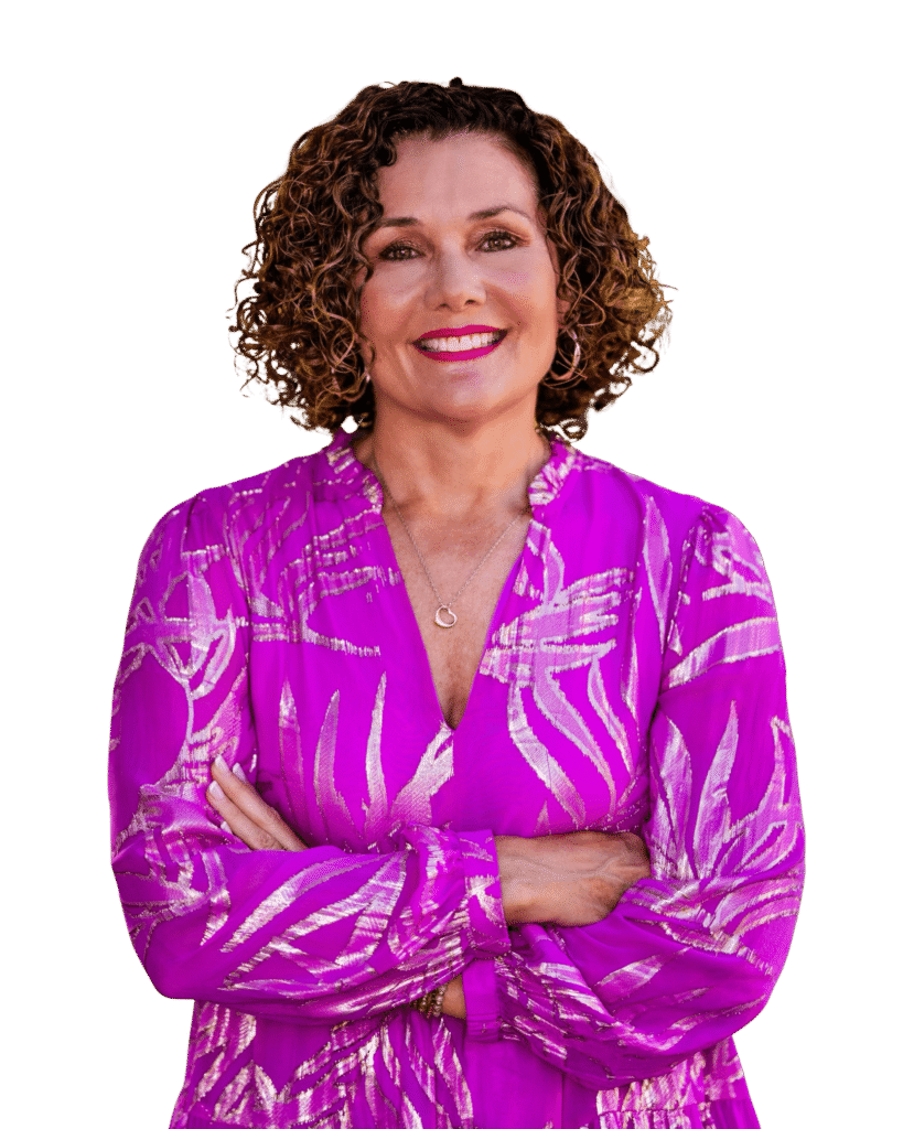 Woman in vibrant purple dress | Kelly Hansen